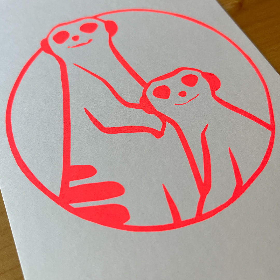 Postkarte Erdmännchen Duo