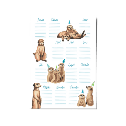 Geburtstagskalender Erdmännchen