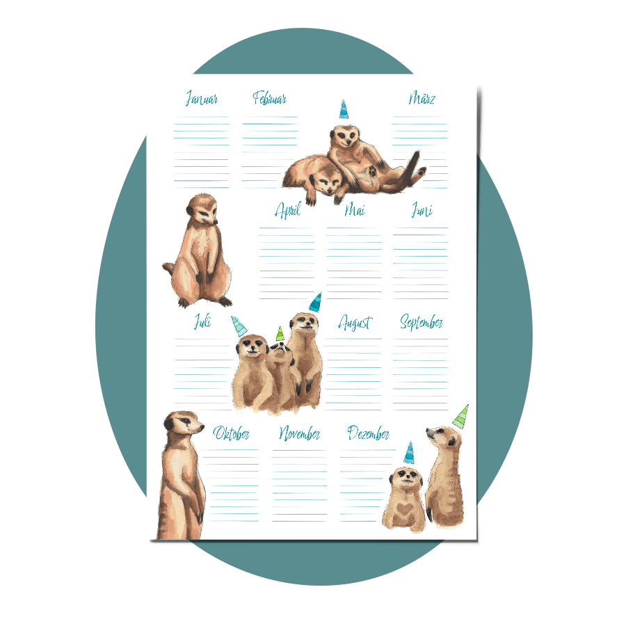 Geburtstagskalender Erdmännchen