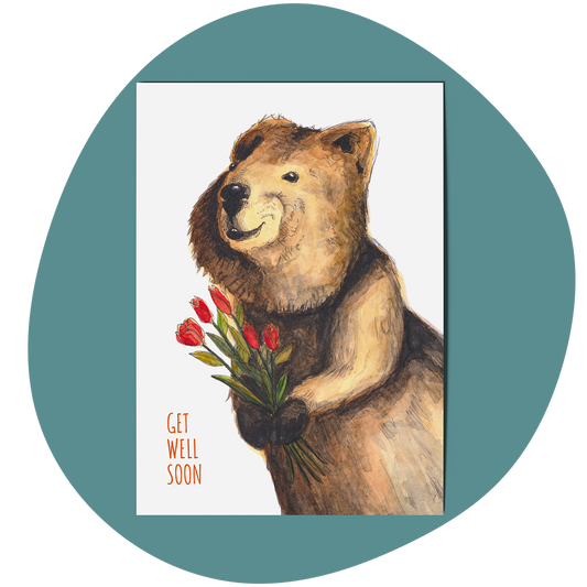 Postkarte Quokka - Get Well Soon!