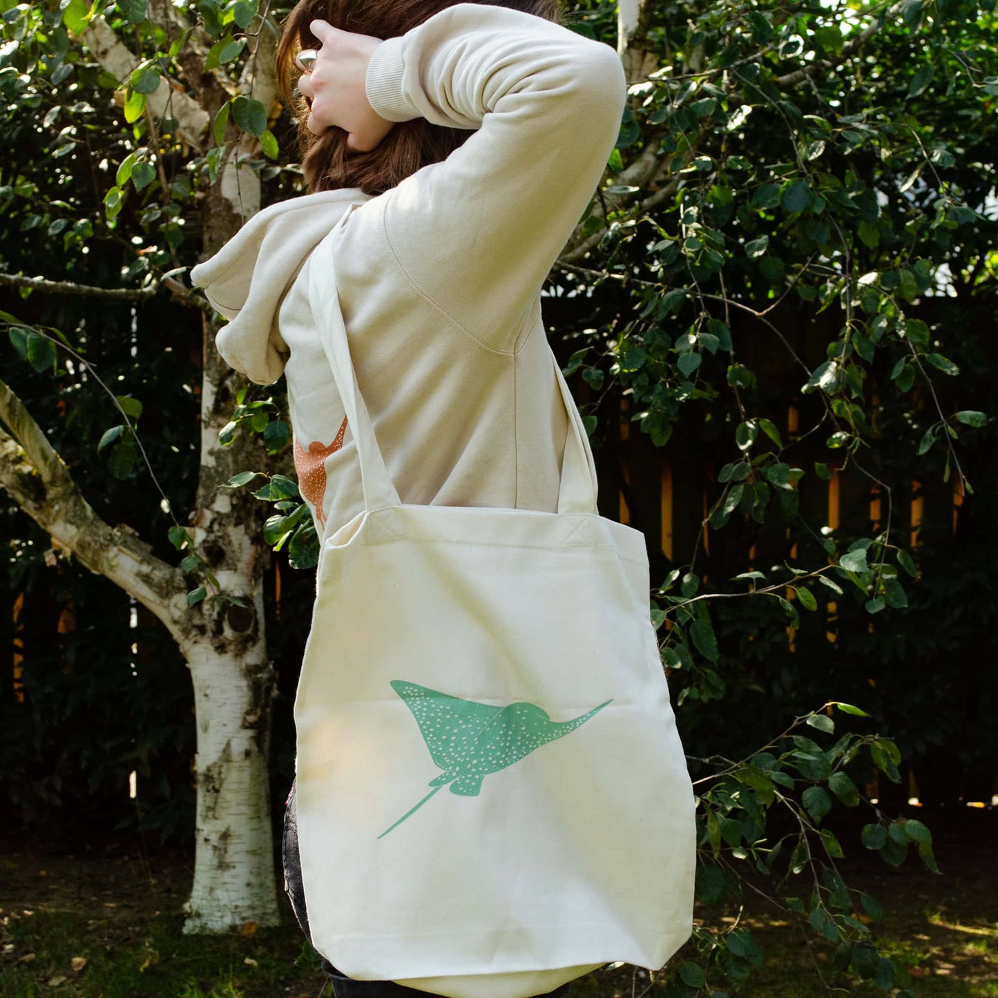 Jutetasche Rochen