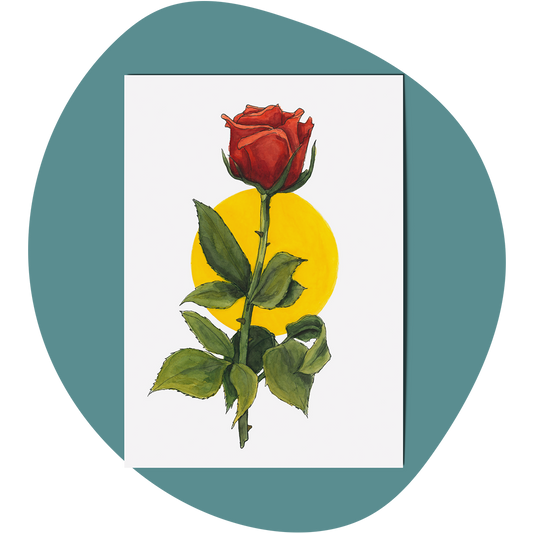 Postkarte Rose